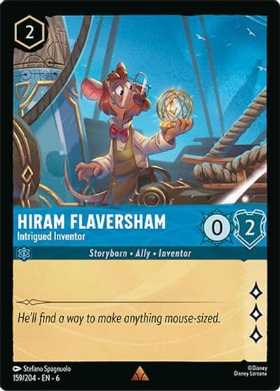Hiram Flaversham Intrigued Inventor Azurite Sea Lorcana card