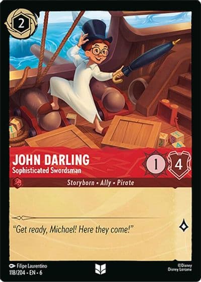 John Darling Sophisticated Swordsman Azurite Sea Lorcana card