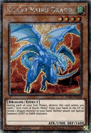 Koaki Meiru Drago Platinum Secret Rare Quarter Century Bonanza Yu-Gi-Oh! card