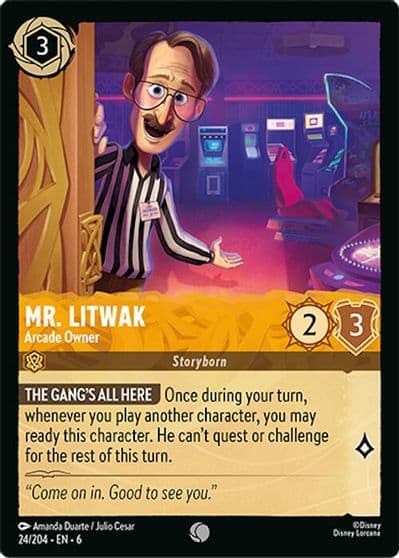 Mr Litwak Arcade Owner Azurite Sea Lorcana card