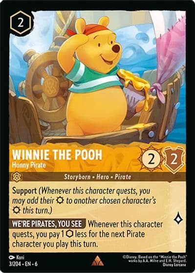 Winnie the Pooh Hunny Pirate Azurite Sea Lorcana card