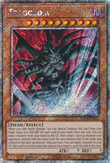 Tragoedia Platinum Secret Rare Quarter Century Bonanza Yu-Gi-Oh! card