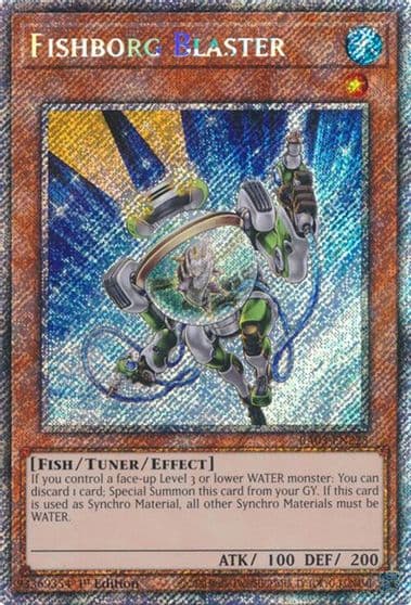 Fishborg Blaster Platinum Secret Rare Quarter Century Bonanza Yu-Gi-Oh! card