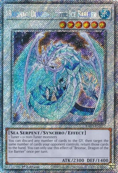 Brionac Dragon of the Ice Barrier Platinum Secret Rare Quarter Century Bonanza Yu-Gi-Oh! card