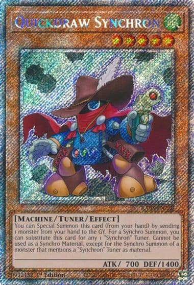Quickdraw Synchron Platinum Secret Rare Quarter Century Bonanza Yu-Gi-Oh! card
