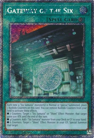 Gateway of the Six Platinum Secret Rare Quarter Century Bonanza Yu-Gi-Oh! card