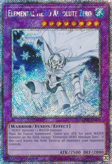 Elemental HERO Absolute Zero Platinum Secret Rare Quarter Century Bonanza Yu-Gi-Oh! card