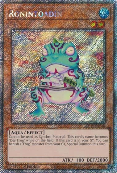 Ronintoadin Platinum Secret Rare Quarter Century Bonanza Yu-Gi-Oh! card