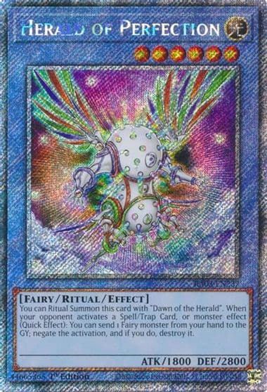 Herald of Perfection Platinum Secret Rare Quarter Century Bonanza Yu-Gi-Oh! card