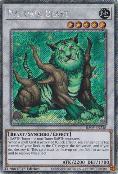 Naturia Beast Platinum Secret Rare Quarter Century Bonanza Yu-Gi-Oh! card