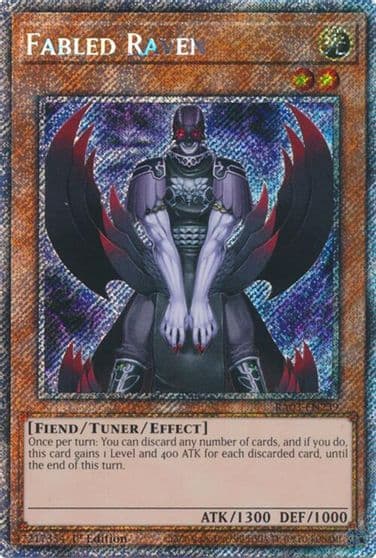 Fabled Raven Platinum Secret Rare Quarter Century Bonanza Yu-Gi-Oh! card