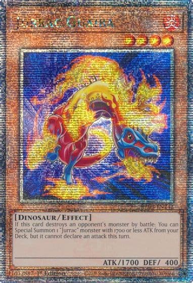 Jurrac Guaiba Quarter Century Secret Rare Quarter Century Bonanza Yu-Gi-Oh! card