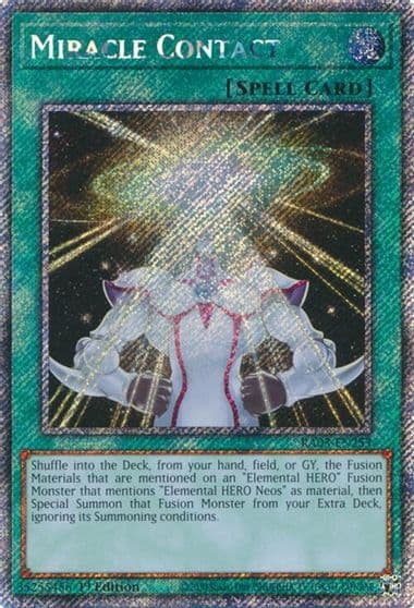 Miracle Contact Platinum Secret Rare Quarter Century Bonanza Yu-Gi-Oh! card