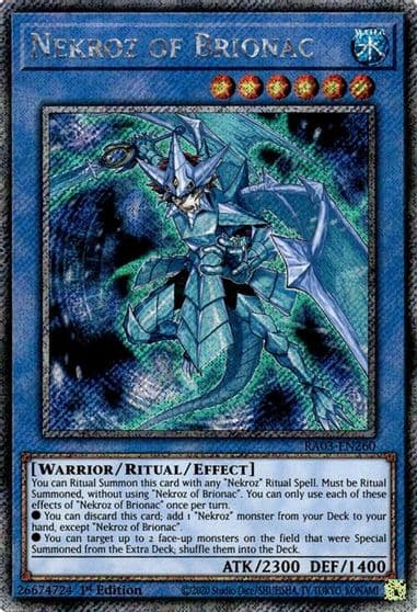 Nekroz of Brionac Platinum Secret Rare Quarter Century Bonanza Yu-Gi-Oh! card
