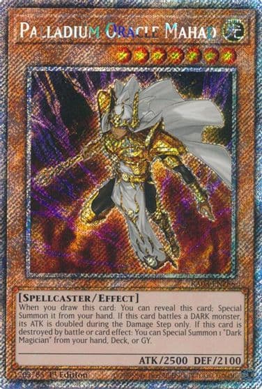 Palladium Oracle Mahad Platinum Secret Rare Quarter Century Bonanza Yu-Gi-Oh! card