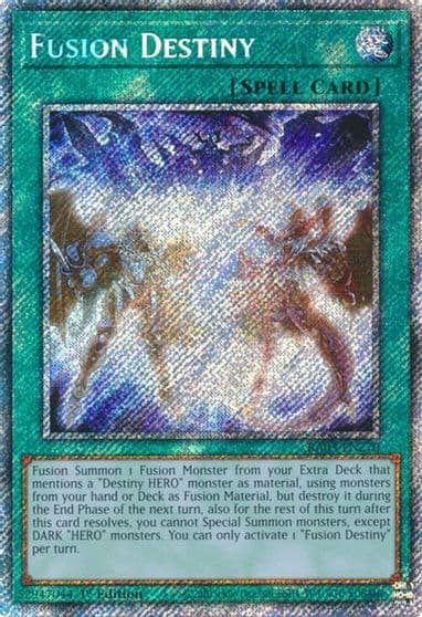 Fusion Destiny Platinum Secret Rare Quarter Century Bonanza Yu-Gi-Oh! card