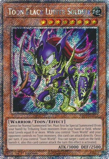 Toon Black Luster Soldier Platinum Secret Rare Quarter Century Bonanza Yu-Gi-Oh! card