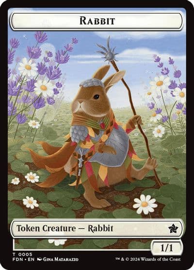 Rabbit Soldier Double Sided Token Foundations Magic card