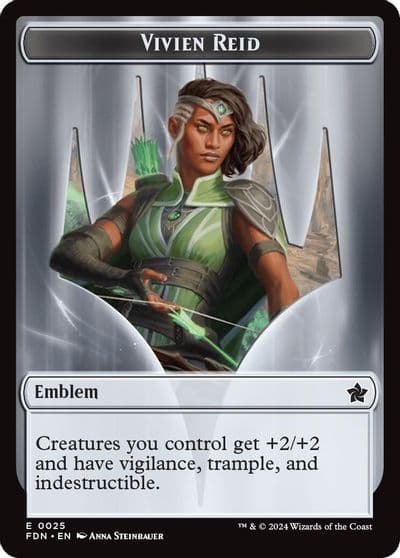 Emblem Vivien Reid Elf Warrior Double Sided Token Foundations Magic card