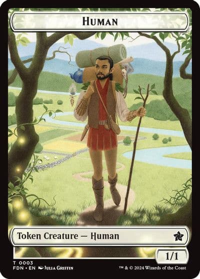 Human Knight Double Sided Token Foundations Magic card