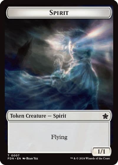 Spirit Cat 0001 Doubled Sided Token Foundations Magic card