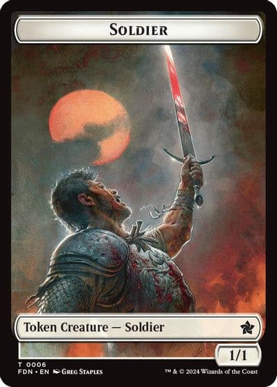 Soldier Faerie Double Sided Token Foundations Magic card