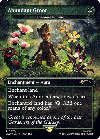 Abundant Groot Abundant Growth Rainbow Foil Secret Lair Drop Series Magic card