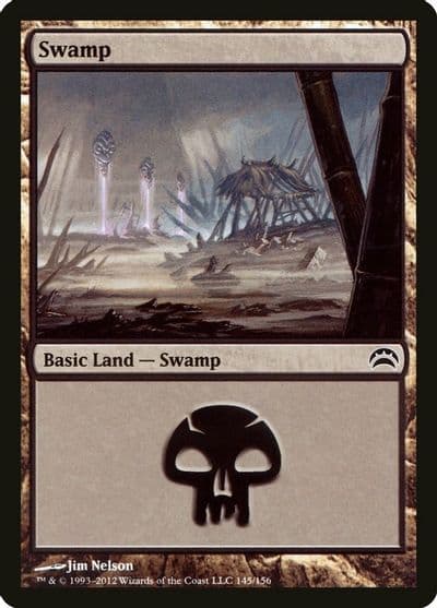 Swamp 145 Planechase 2012 Magic card