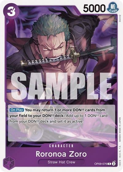 Roronoa Zoro 076 Emperors in the New World One Piece card