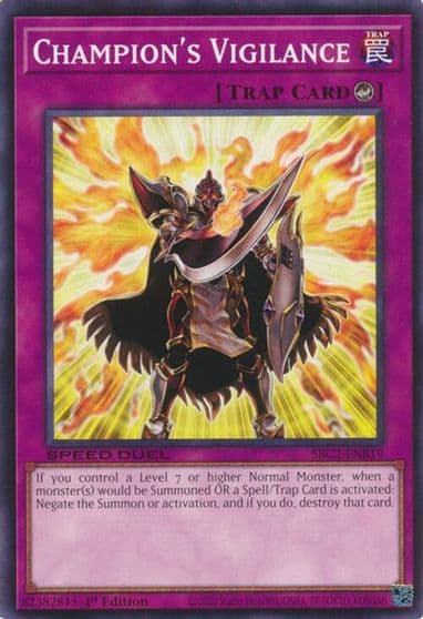 Champions Vigilance Speed Duel: Battle City Finals Yu-Gi-Oh! card