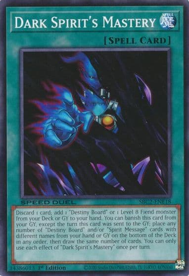 Dark Spirits Mastery Speed Duel: Battle City Finals Yu-Gi-Oh! card
