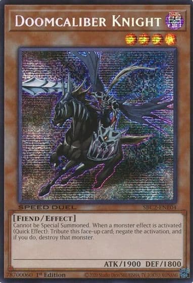 Doomcaliber Knight PSR Speed Duel: Battle City Finals Yu-Gi-Oh! card