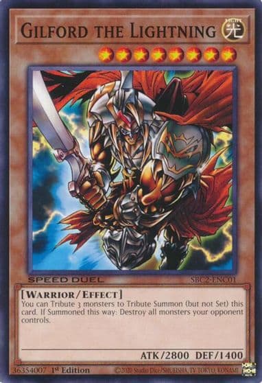 Gilford the Lightning Speed Duel: Battle City Finals Yu-Gi-Oh! card