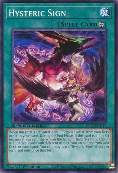 Hysteric Sign Speed Duel: Battle City Finals Yu-Gi-Oh! card
