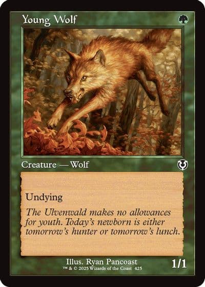 Young Wolf Retro Frame Innistrad Remastered Magic card