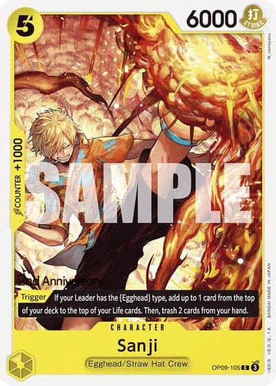 Sanji 105 Emperors in the New World: 2nd Anniversary Tournament Cards One Piece card