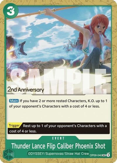 Thunder Lance Flip Caliber Phoenix Shot Emperors in the New World: 2nd Anniversary Tournament Cards One Piece card