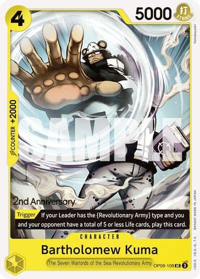 Bartholomew Kuma Emperors in the New World: 2nd Anniversary Tournament Cards One Piece card