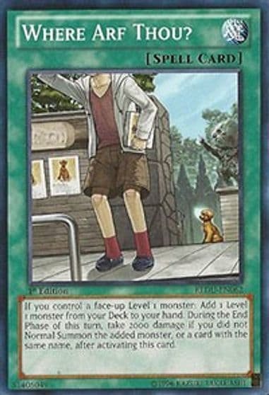 Where Arf Thou Return of the Duelist Yu-Gi-Oh! card