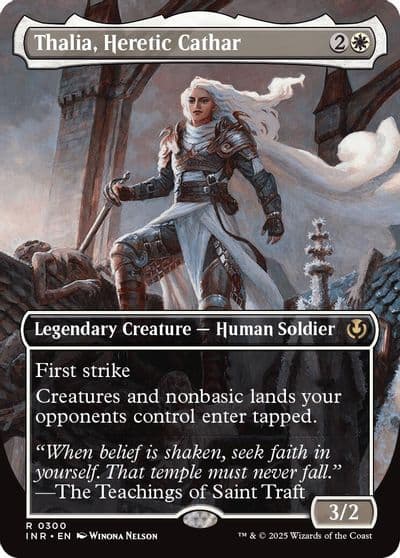Thalia Heretic Cathar Borderless Innistrad Remastered Magic card
