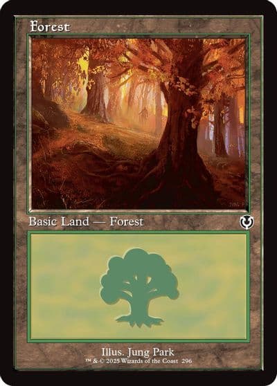 Forest 296 Retro Frame Innistrad Remastered Magic card