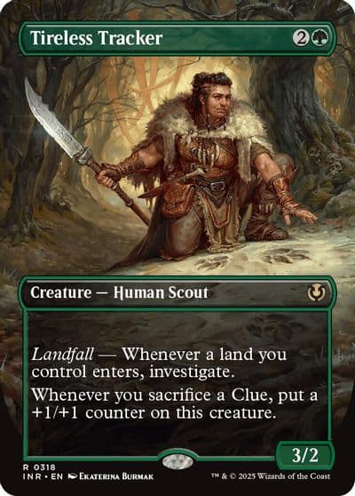 Tireless Tracker Borderless Innistrad Remastered Magic card