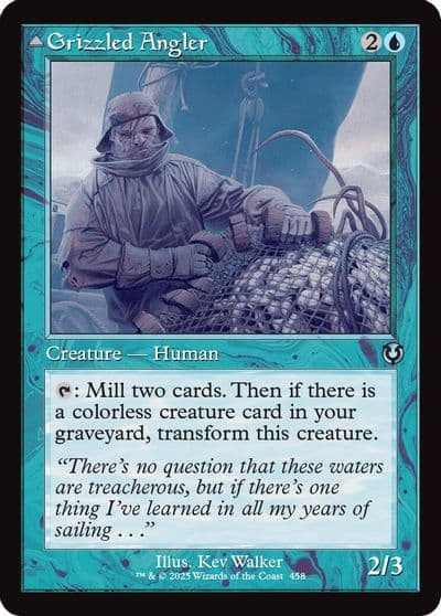 Grizzled Angler Retro Frame Innistrad Remastered Magic card