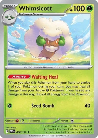 Whimsicott SV: Prismatic Evolutions Pokemon card