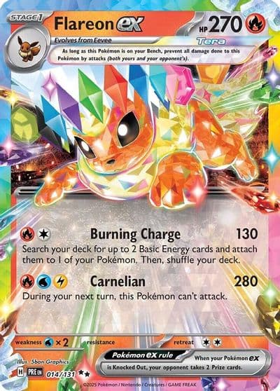 Flareon ex SV: Prismatic Evolutions Pokemon card