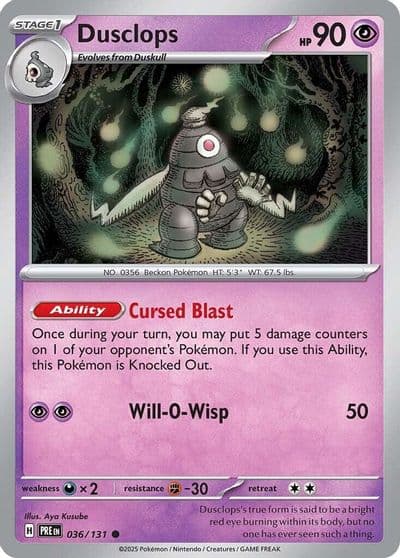 Dusclops SV: Prismatic Evolutions Pokemon card