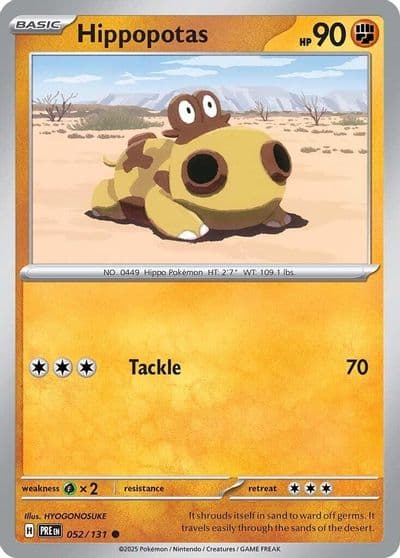 Hippopotas SV: Prismatic Evolutions Pokemon card