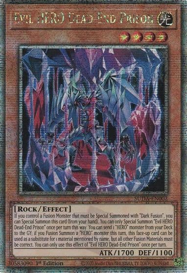Evil HERO Dead End Prison Quarter Century Secret Rare Supreme Darkness Yu-Gi-Oh! card