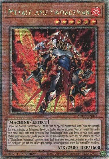 Metalflame Swordsman Quarter Century Secret Rare Supreme Darkness Yu-Gi-Oh! card