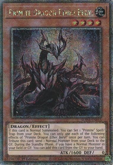 Primite Dragon Ether Beryl Quarter Century Secret Rare Supreme Darkness Yu-Gi-Oh! card